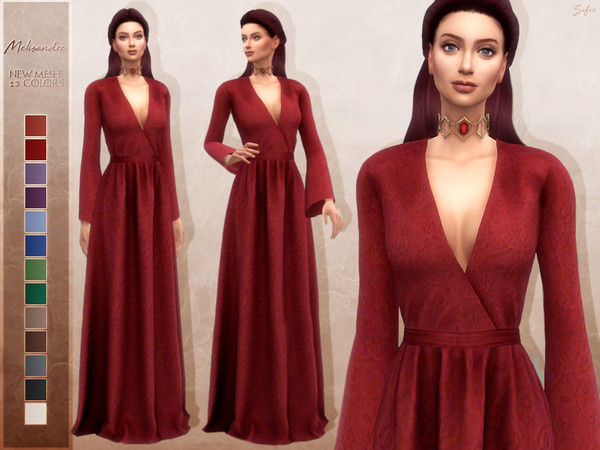 Sims 4 Melisandre dress by Sifix at TSR