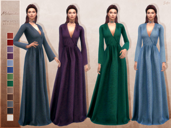 Sims 4 Melisandre dress by Sifix at TSR