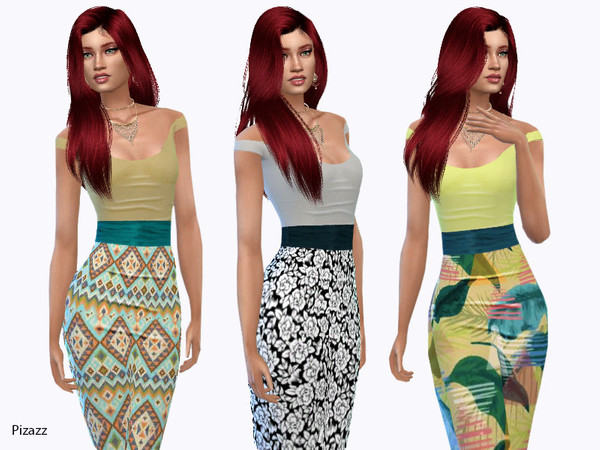 Sims 4 Spring Glamour dress by pizazz at TSR