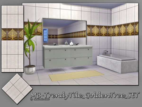 Sims 4 MB Trendy Tile Golden Tree SET by matomibotaki at TSR