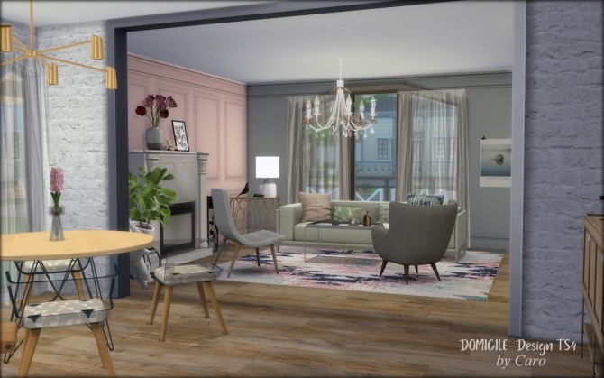 Sims 4 Pearl Livingroom sofa, vase & chair at DOMICILE Design TS4