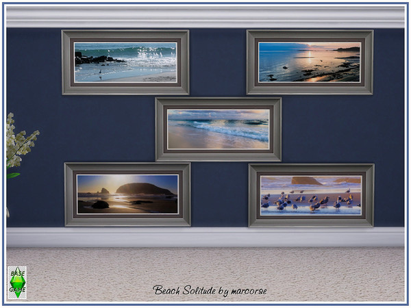 Sims 4 Beach Solitude paintings by marcorse at TSR