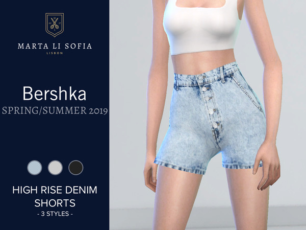 Sims 4 High Rise Denim Shorts by martalisofia at TSR
