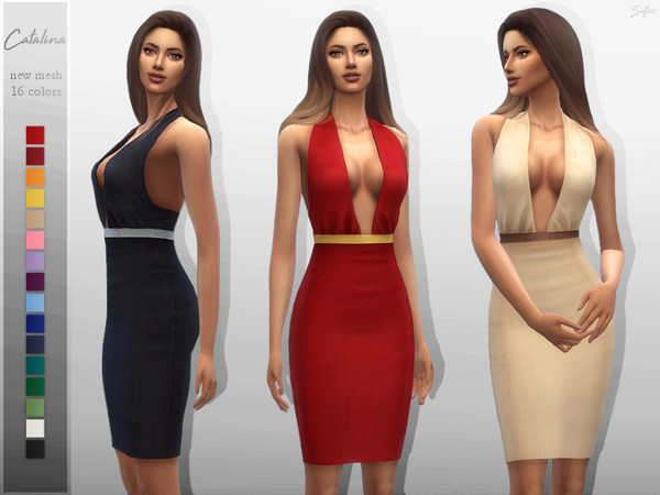 Sims 4 Catalina Dress by Sifix at TSR