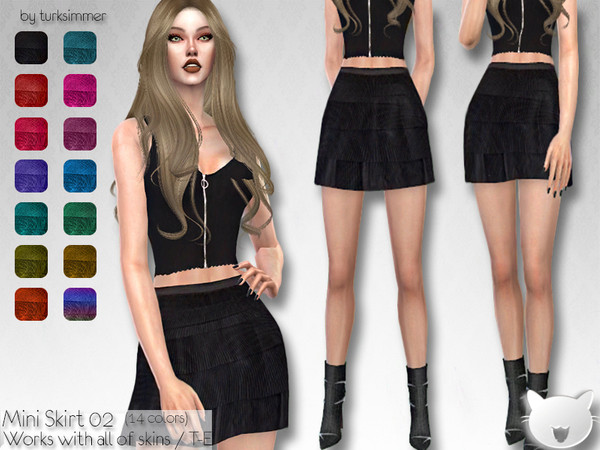 Sims 4 Mini Skirt 02 by turksimmer at TSR