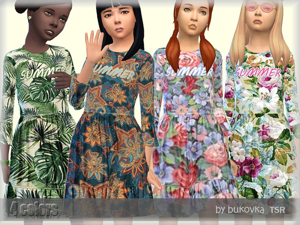 Sims 4 Dress Summer by bukovka at TSR