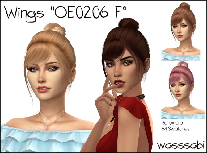 Sims 4 Wings OE0206 F hair retexture at Wasssabi Sims
