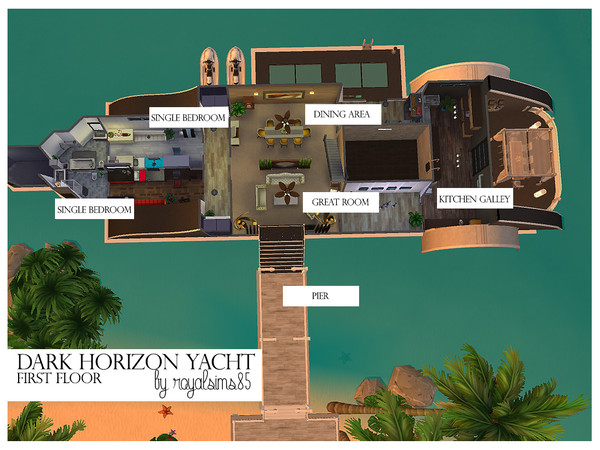 Sims 4 Dark Horizon Yacht by royalsims85 at TSR