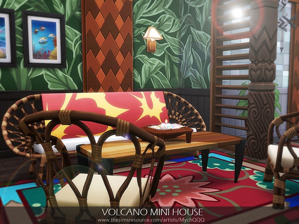 Sims 4 Volcano Mini House by MychQQQ at TSR