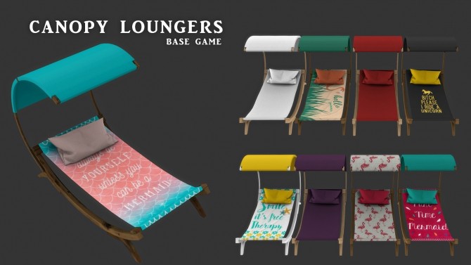 Sims 4 Canopy Loungers (P) at Leo Sims