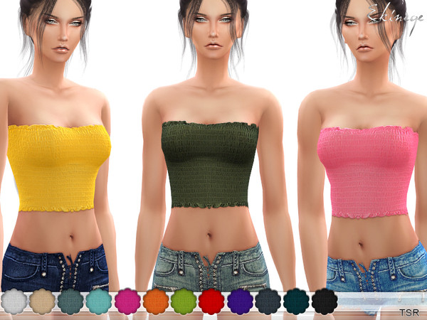 Sims 4 Smocked Tube Top by ekinege at TSR