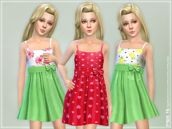 Sims 4 Girls Dresses Collection P127 by lillka at TSR