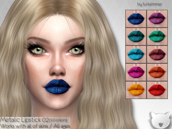 Sims 4 Metalic Lipstick 02 by turksimmer at TSR