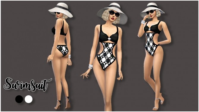 Sims 4 Black & White Swimsuit at Seger Sims
