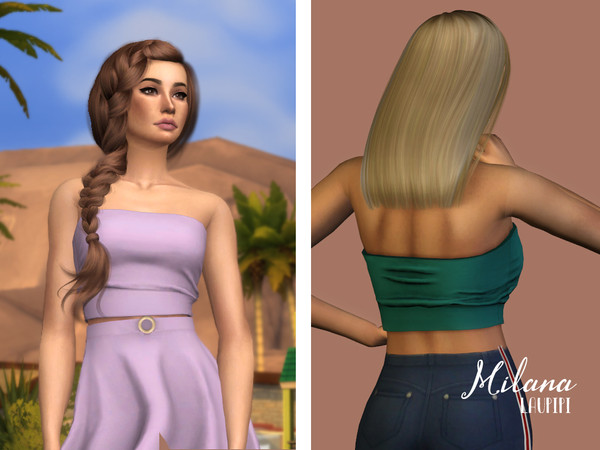 Sims 4 Milana cropped sleeveless top by laupipi at TSR