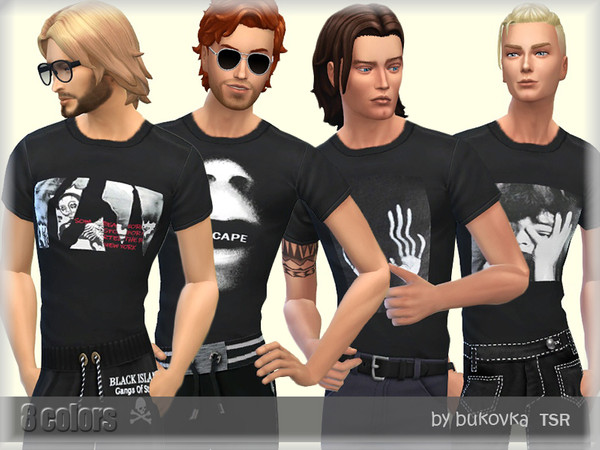 Sims 4 Black Shirt by bukovka at TSR