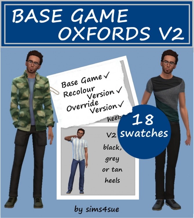 Sims 4 BASE GAME OXFORDS V2 at Sims4Sue