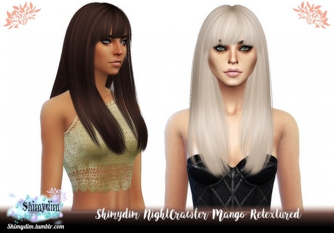 Sims 4 NightCrawler Mango Hair Retexture Naturals + Unnaturals at Shimydim Sims