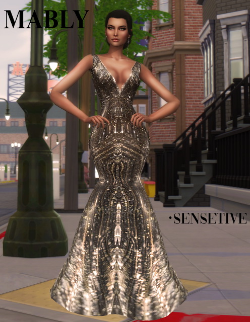 Sims 4 SENSETIVE GOWN at Mably Store