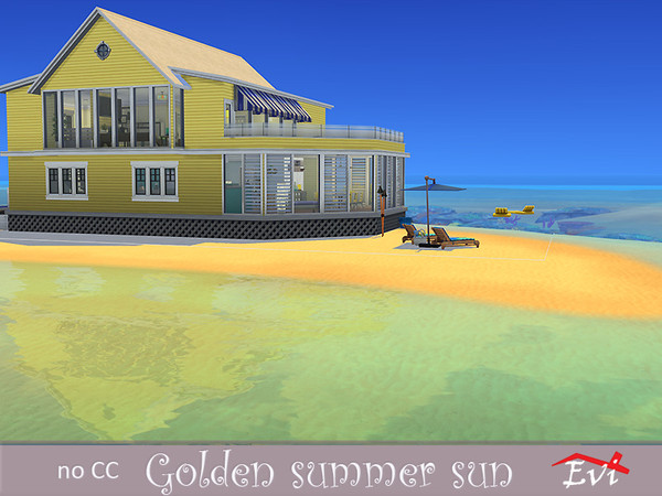 Sims 4 Golden Summer Sun beach house by evi at TSR