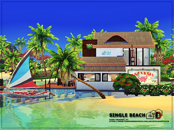 Sims 4 Single Beach house by Danuta720 at TSR