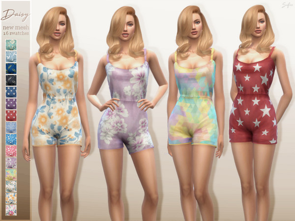 Sims 4 Daisy Playsuit by Sifix at TSR