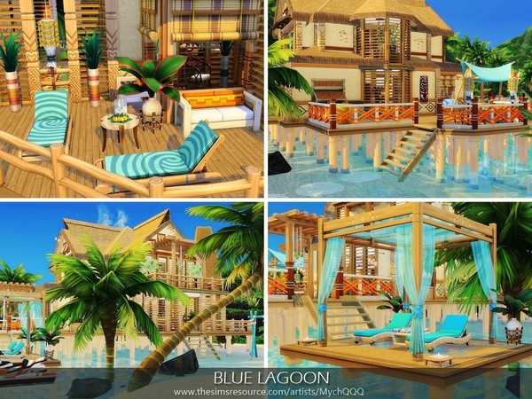 Sims 4 Blue Lagoon house by MychQQQ at TSR