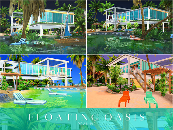 Sims 4 Floating Oasis by Pralinesims at TSR