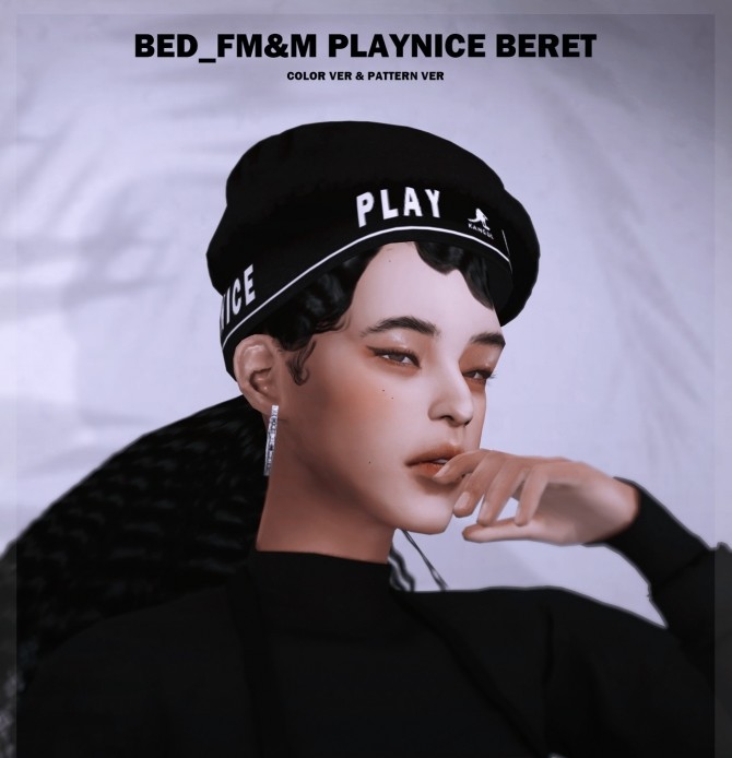 Sims 4 FM&M playnice beret at Bedisfull – iridescent