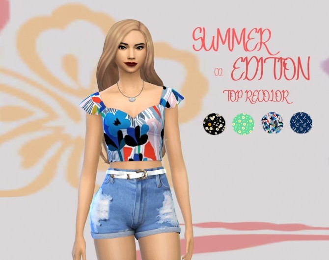 Sims 4 SUMMER EDITION 02 top at Celinaccsims