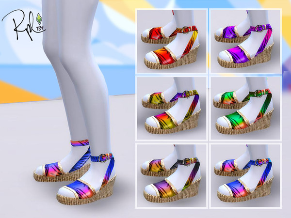 Sims 4 Beach Wedge Sandals by RobertaPLobo at TSR