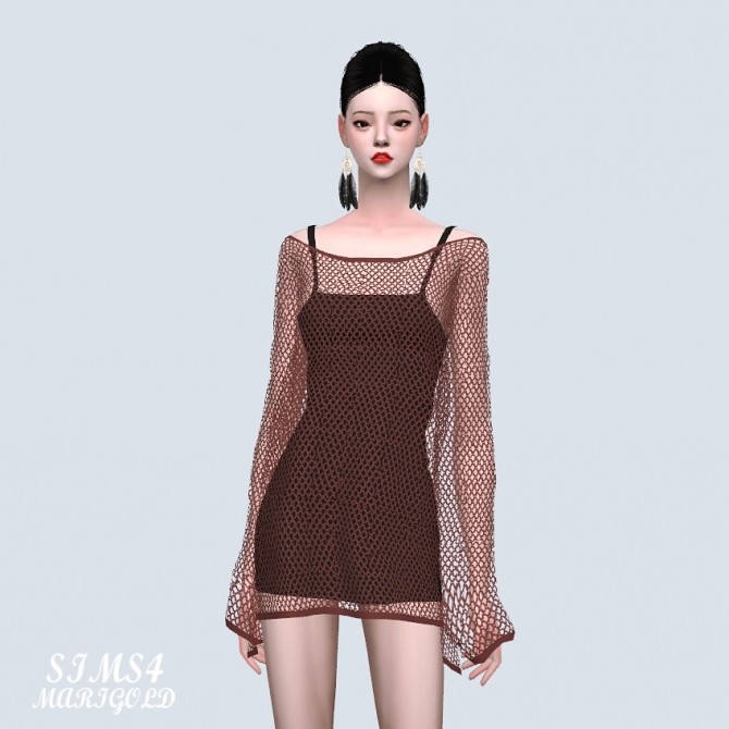 Sims 4 See through Knit Dress (P) at Marigold
