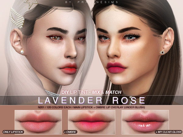Sims 4 Lavender Rose DIY Lipstick N201 by Pralinesims at TSR