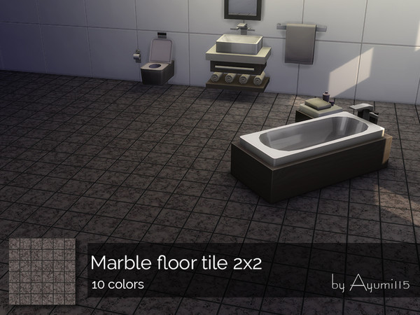 Sims 4 Marble floor tile 2x2 by Ayumi115 at TSR