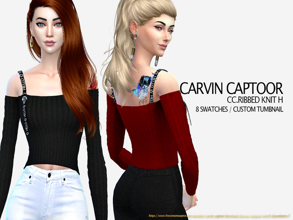 Sims 4 Ribbed knit H top by carvin captoor at TSR
