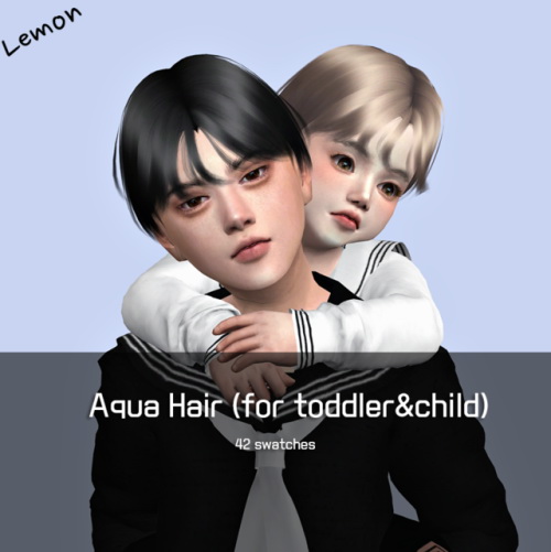 Sims 4 Aqua Hair for toddler & child at Lemon Sims 4
