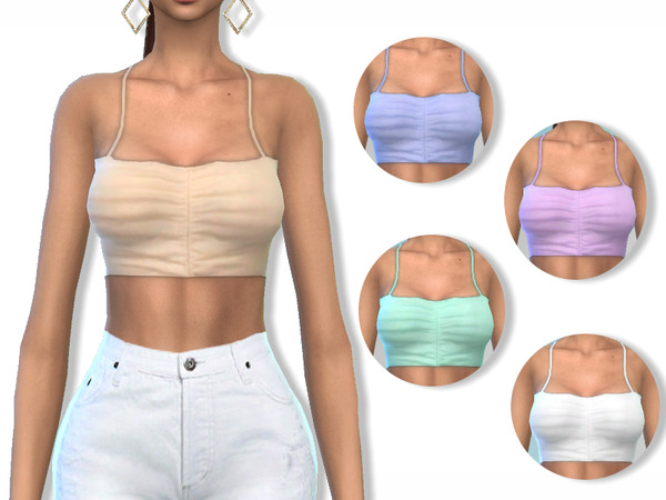 Sims 4 Ruched Bralette by Puresim at TSR