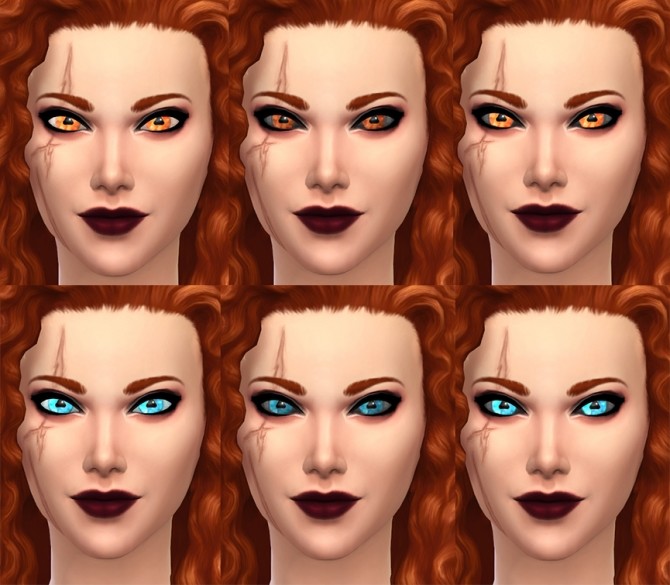 Sims 4 Mermaid Eyes with Glow, BlackSclera by Merkaba at Mod The Sims