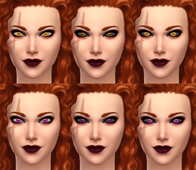 Sims 4 Mermaid Eyes with Glow, BlackSclera by Merkaba at Mod The Sims