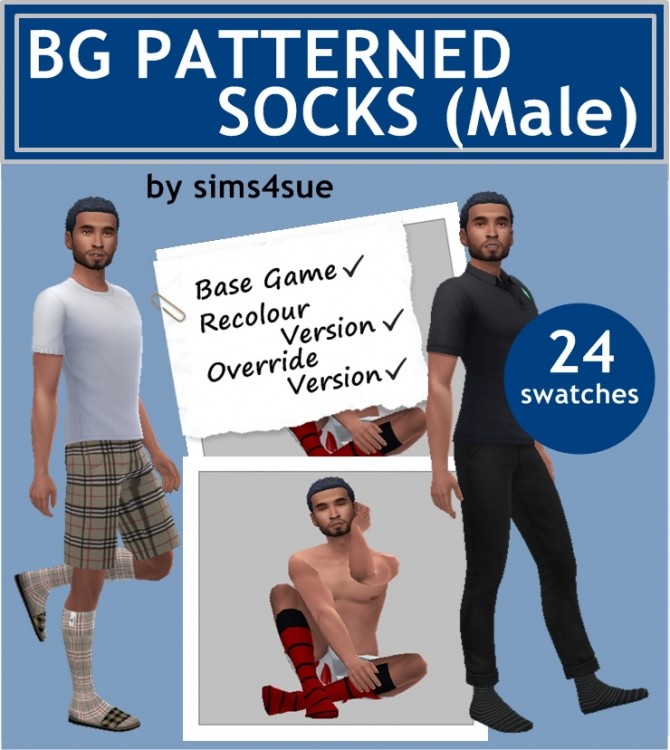 Sims 4 BG PATTERNED SOCKS M at Sims4Sue