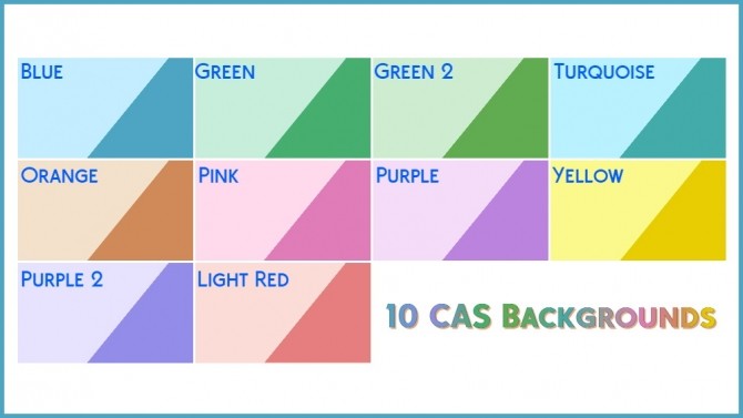 Sims 4 10 CAS Backgrounds in different Colors by ItsShuno at Mod The Sims