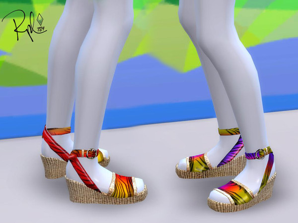 Sims 4 Beach Wedge Sandals by RobertaPLobo at TSR