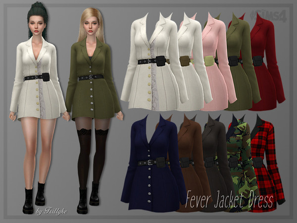 Sims 4 Fever Jacket Dress by Trillyke at TSR