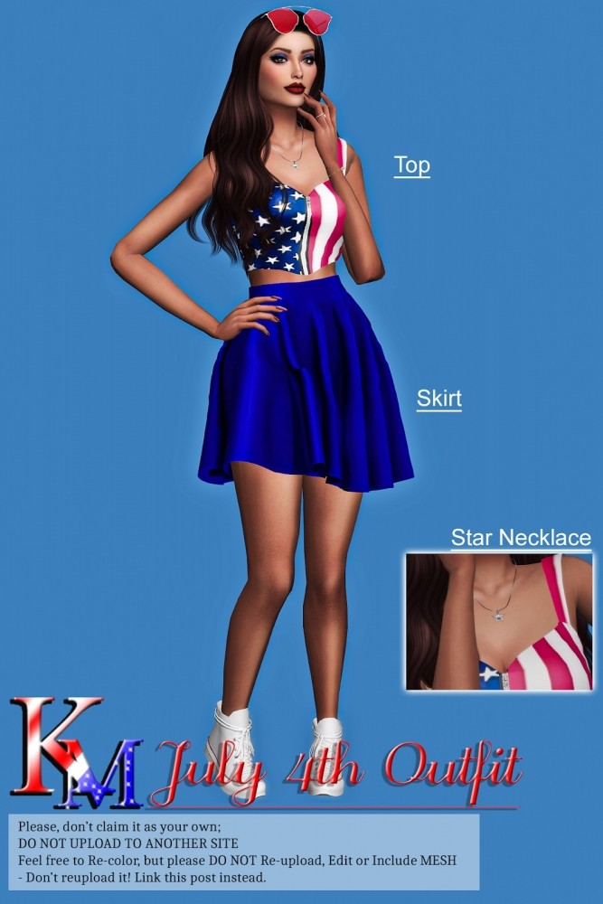 Sims 4 July 4th Outfit by Katarina at KM
