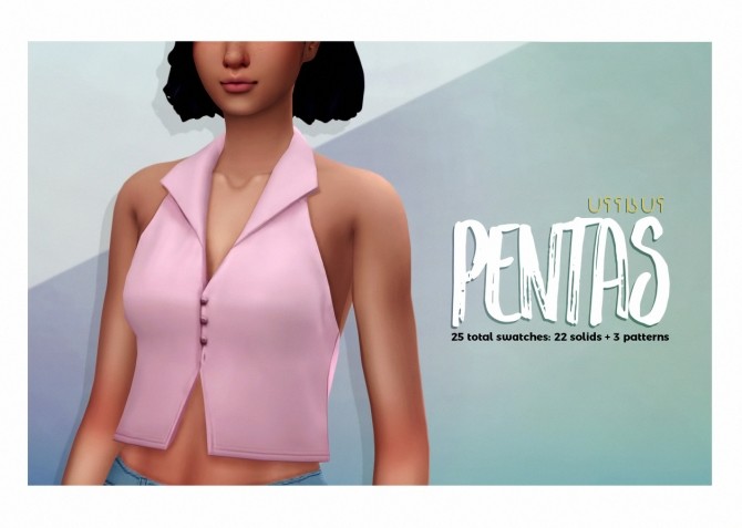 Sims 4 PENTAS buttoned crop top at Viiavi