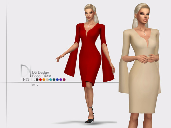 Sims 4 DS Design Bridal Dress by DarkNighTt at TSR