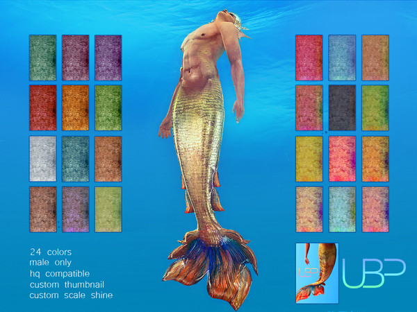 Sims 4 Mermaid tail retexture by Urielbeaupre at TSR