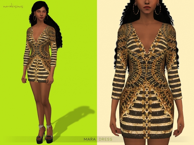 Mara Dress at Merakisims » Sims 4 Updates