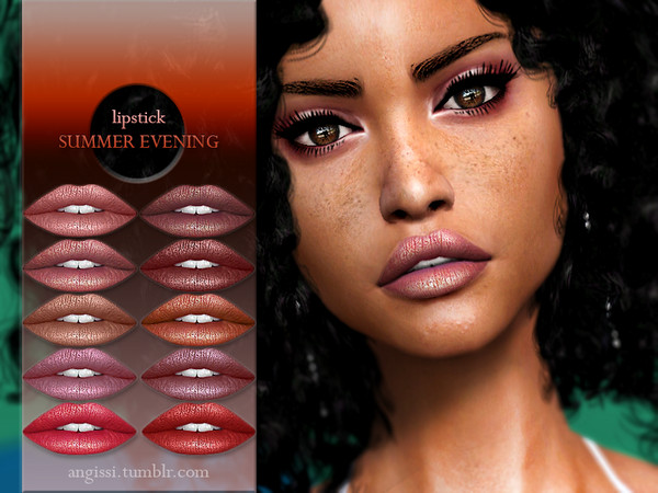 Sims 4 SUMMER EVENING lipstick by ANGISSI at TSR