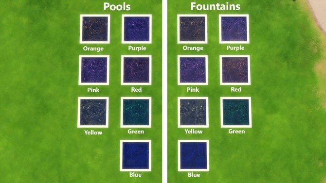 Sims 4 Dark Custom Pool and Fountain Colours by Teknikah at Mod The Sims
